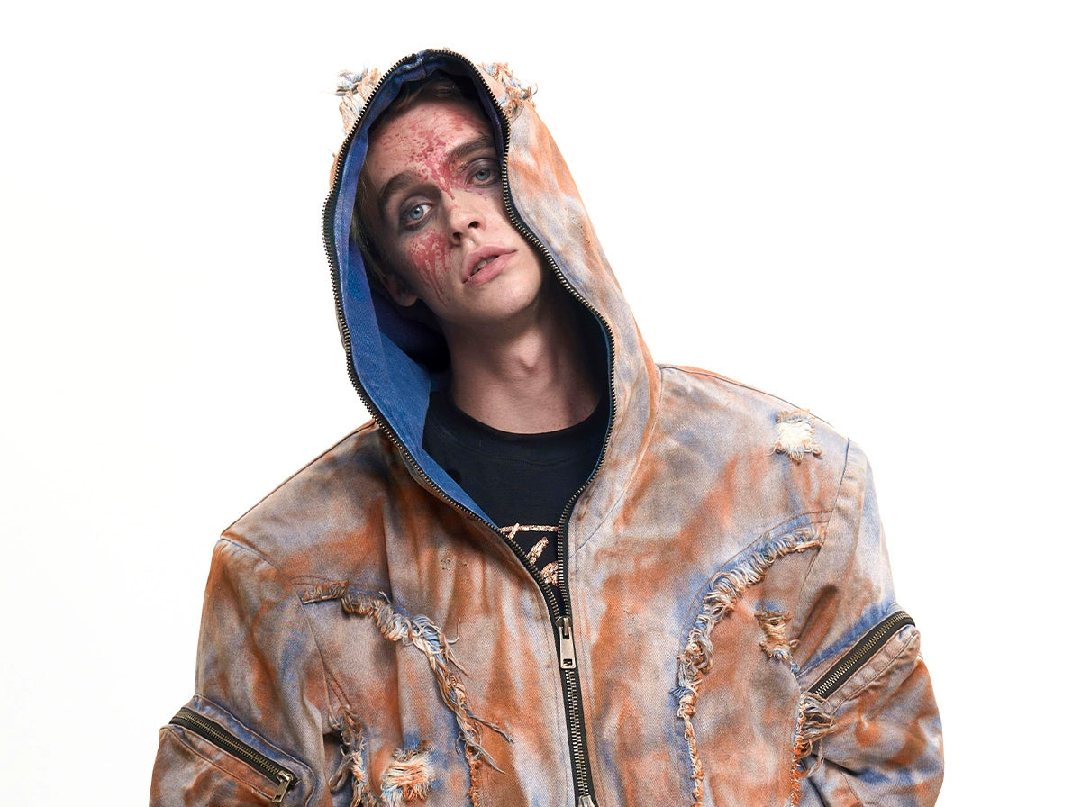 Metallic Streetwear Hooded Set