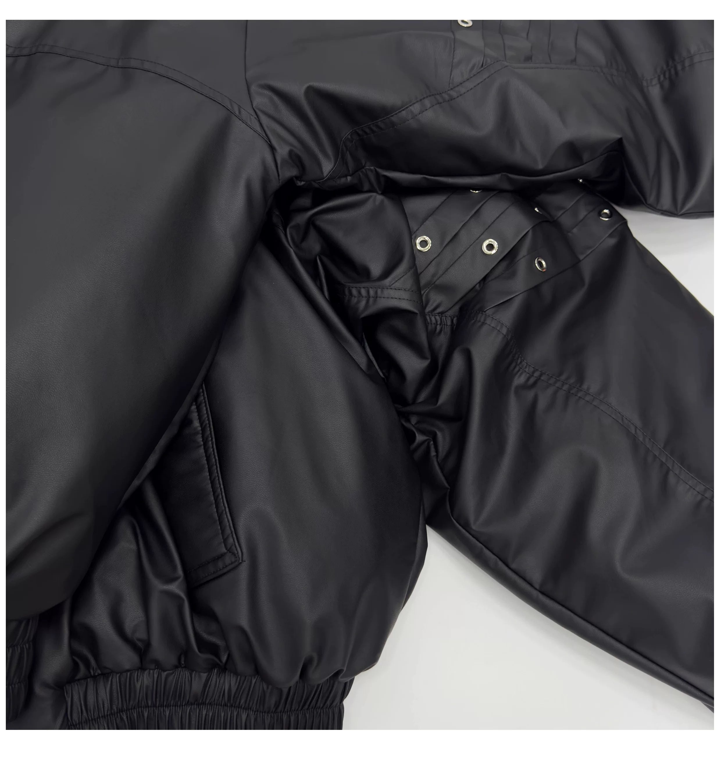 Midnight Rivet Hooded Puffer Bomber