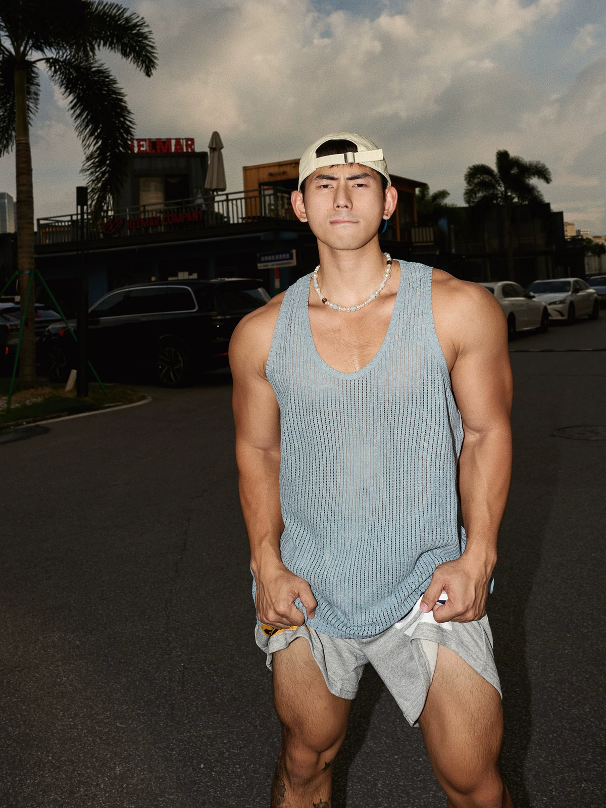 Skyline Open-Knit Relaxed Tank Top