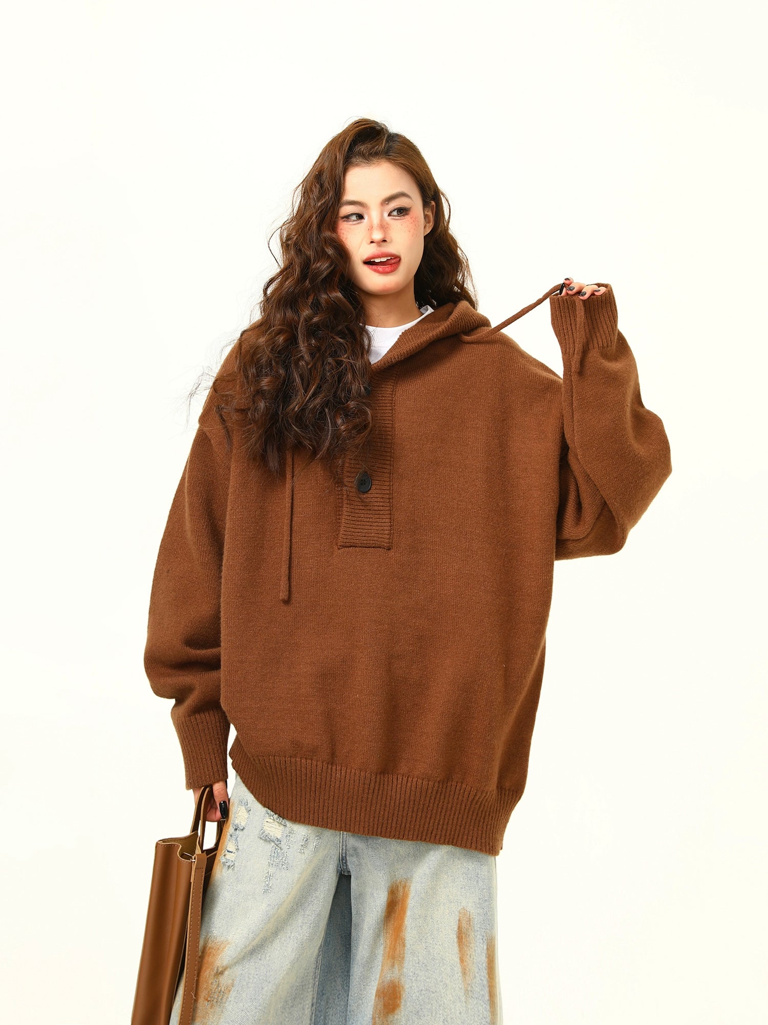 Cozy Knit Hoodie Pullover Sweater