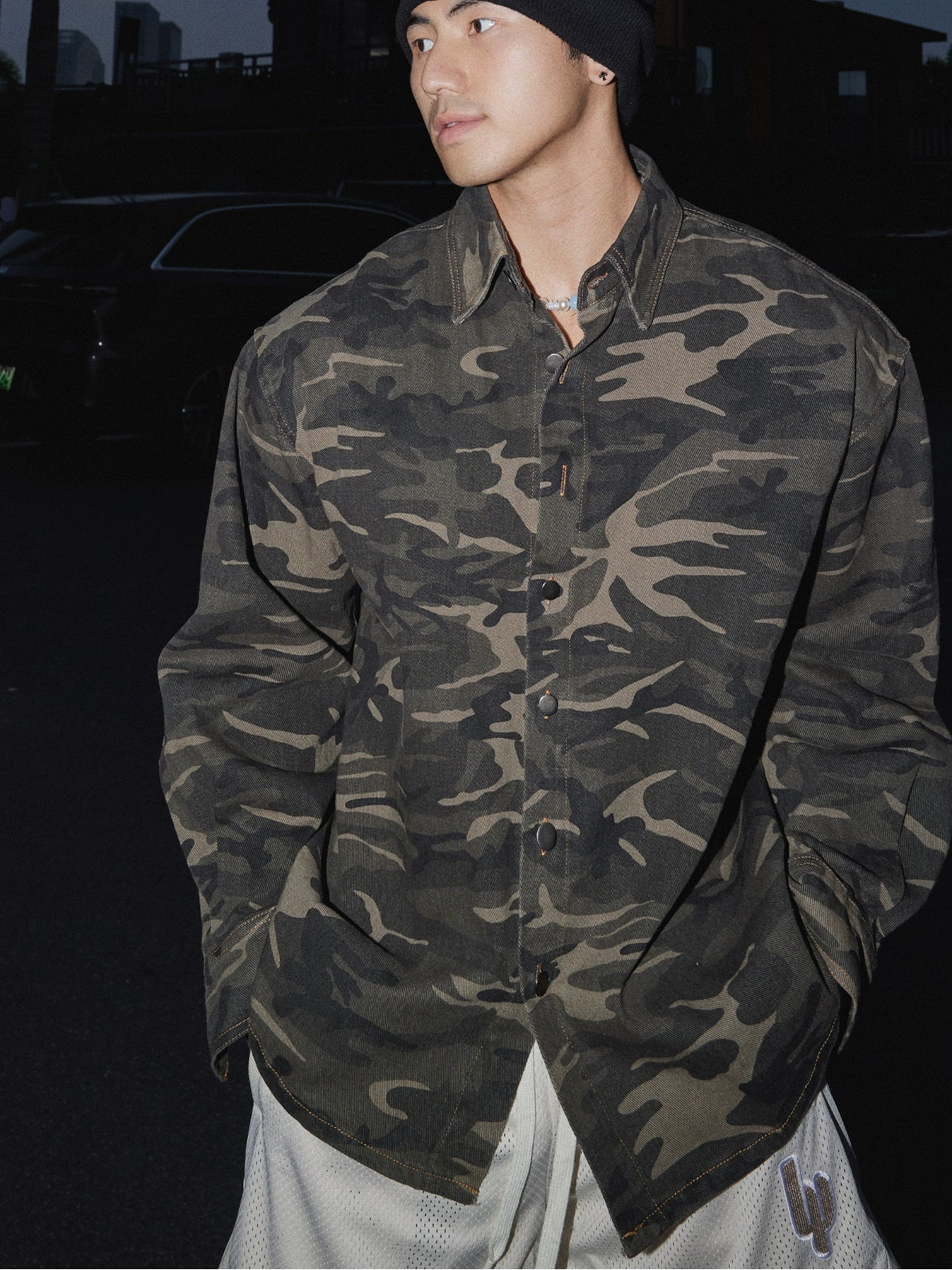 Night Ops Camo Button-Up Shirt