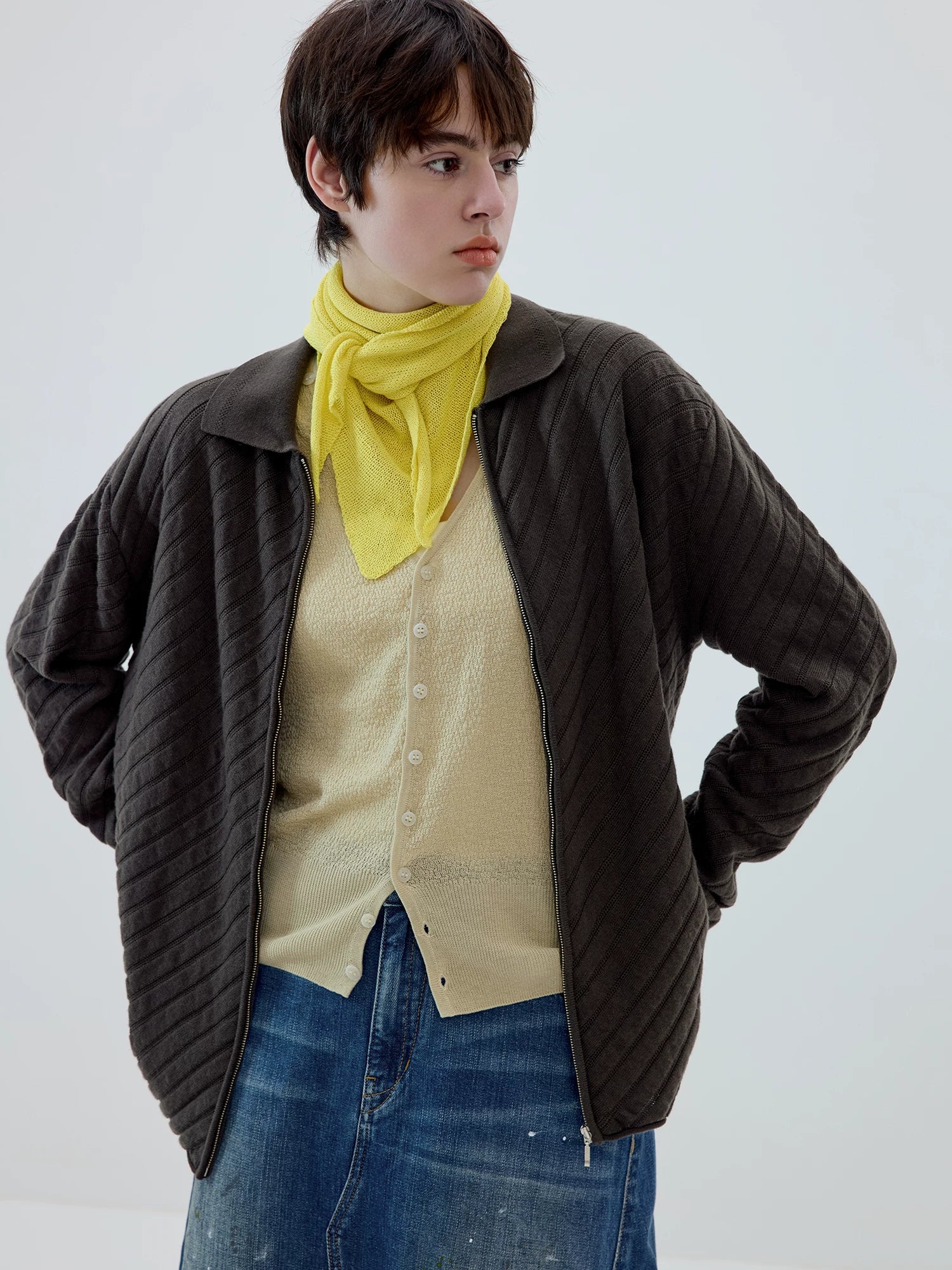 Quilted Zip-Up Jacket