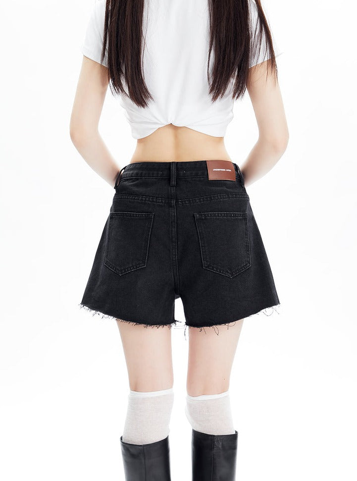 Pantalones cortos de mezclilla de cintura alta