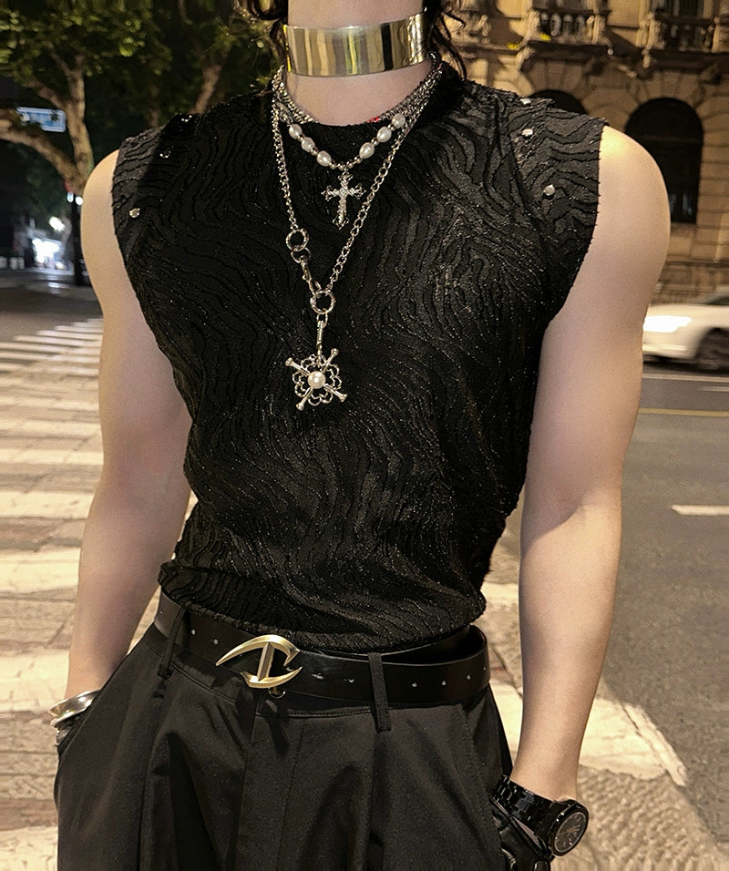 Textured Sleeveless Shirt