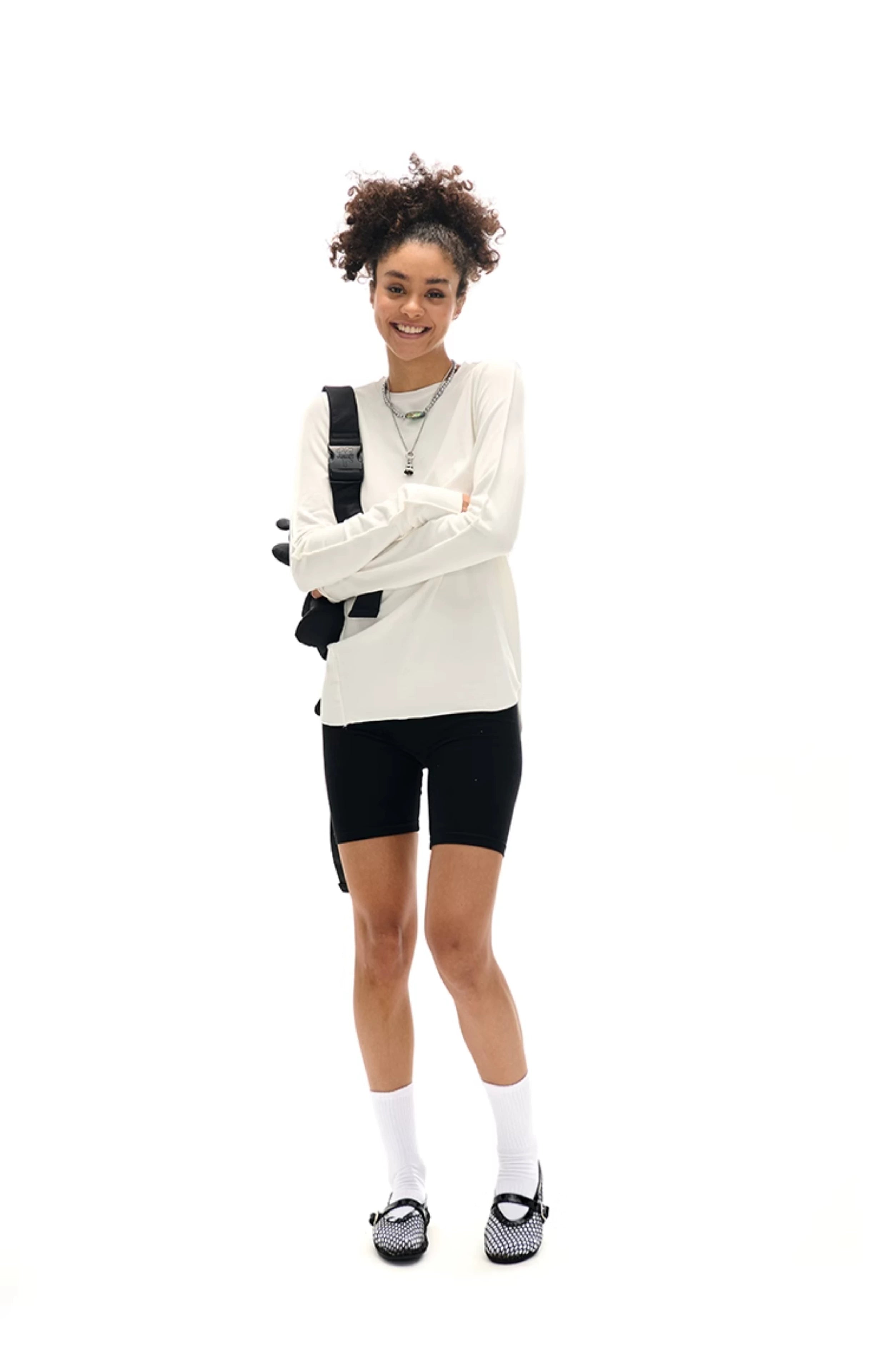 Camiseta de manga larga de ajuste delgado de cuello redondo