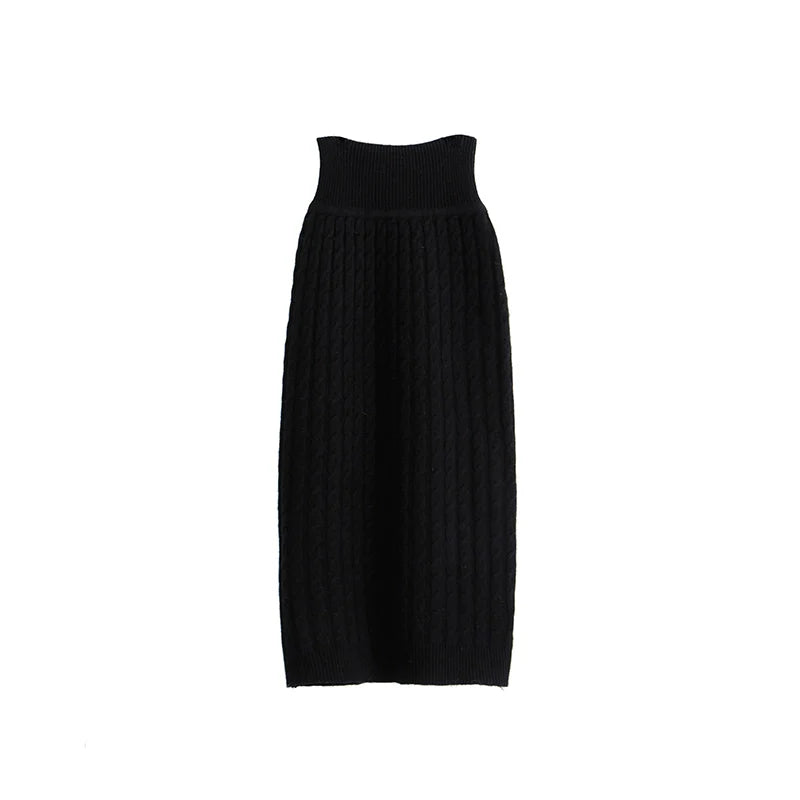 Jupe midi en tricot à nervure