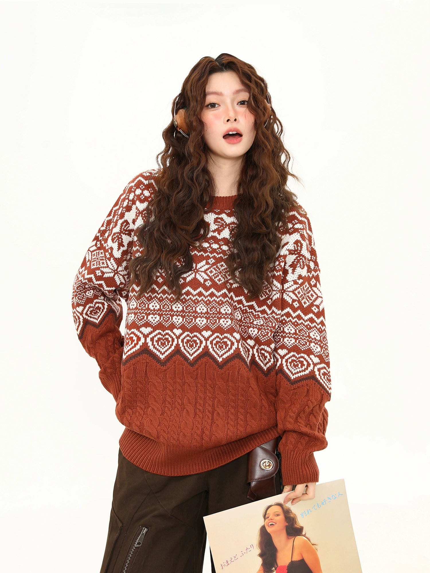 Cinnamon Heart Fair Isle Sweater