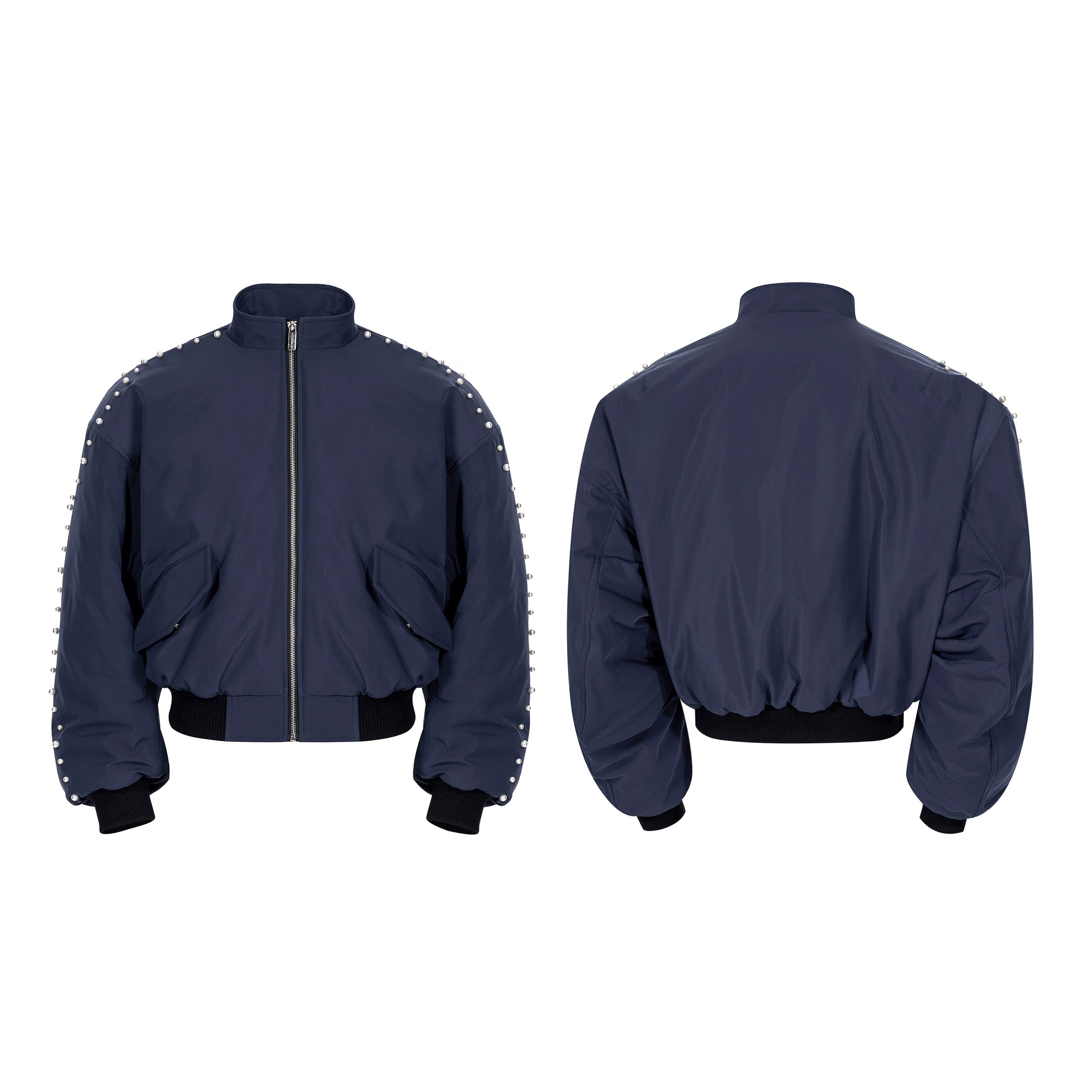 Plum Nova Studded Bomber Jacket