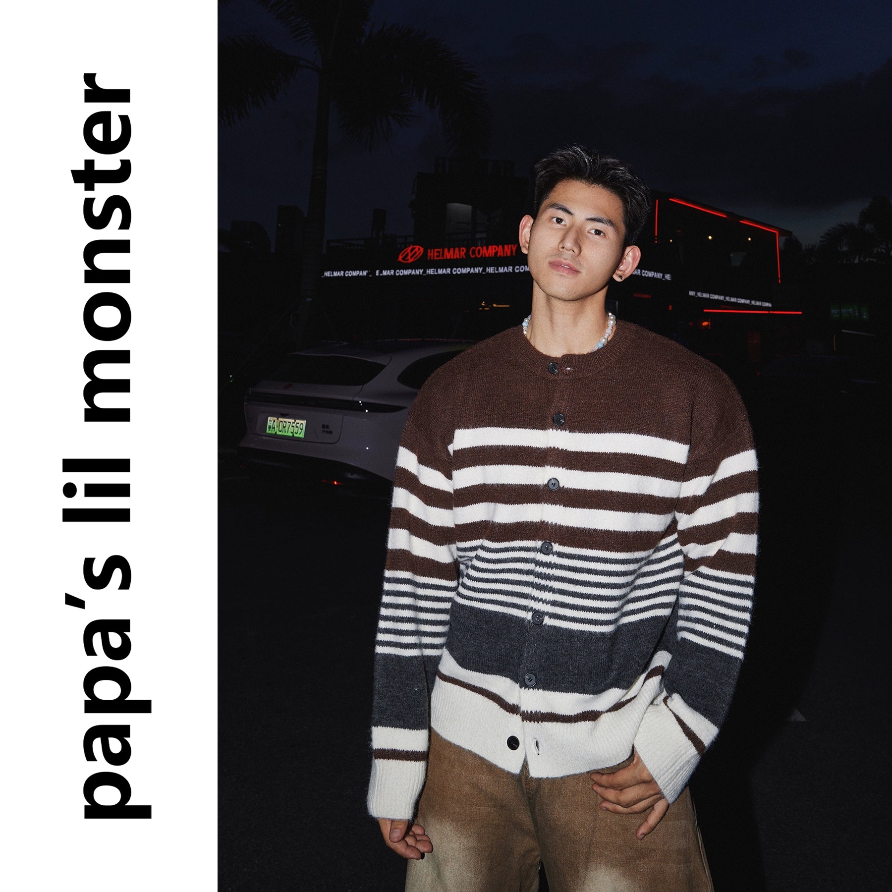 Mocha Horizon Striped Cardigan