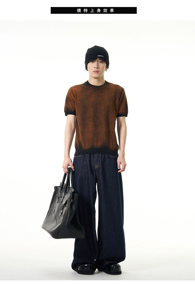 Mid-Rise Dark Wash Wide-Leg Jeans