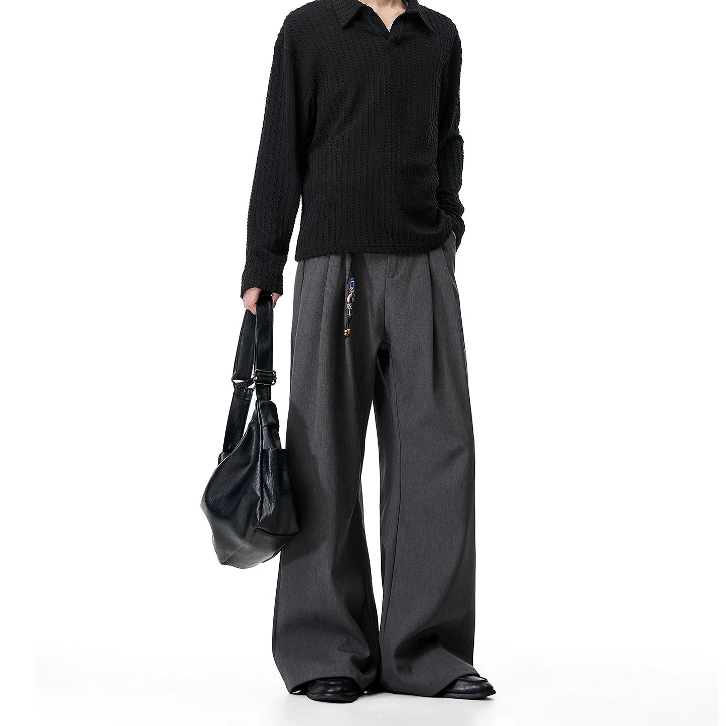 Walnut Drape Wide-Leg Trousers