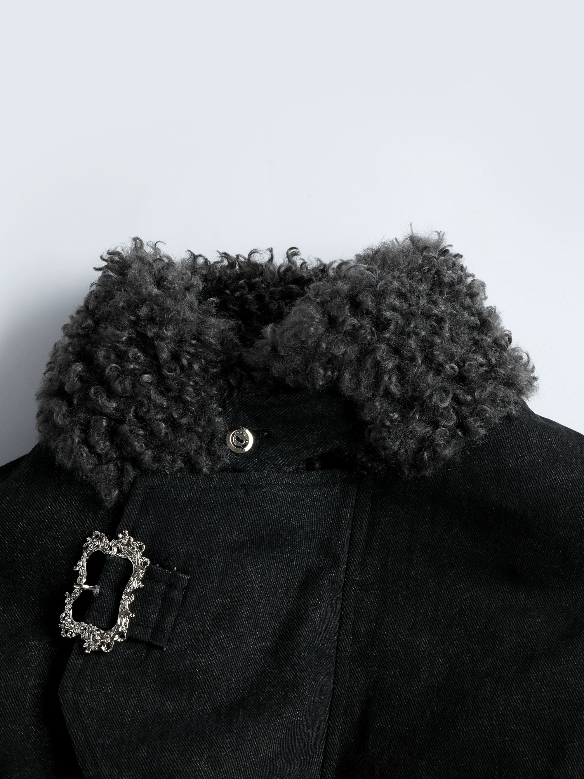 Buckle Neck Sherpa Collar Jackets