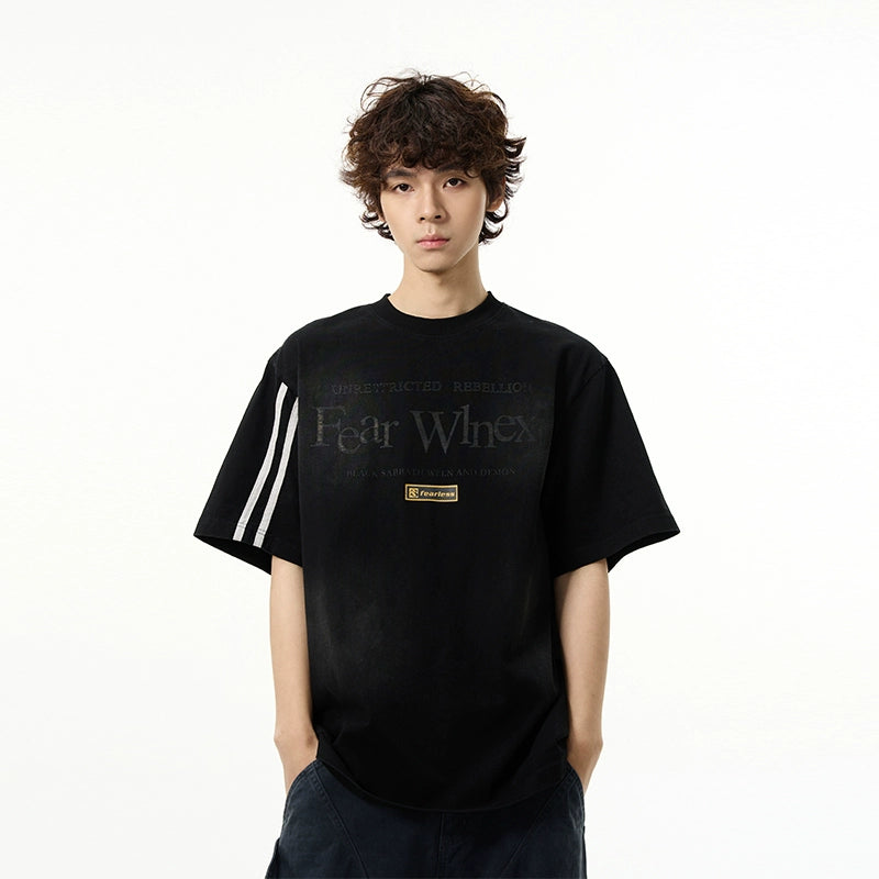 Sporty Sleeves Graphic Oversized T-Shirt