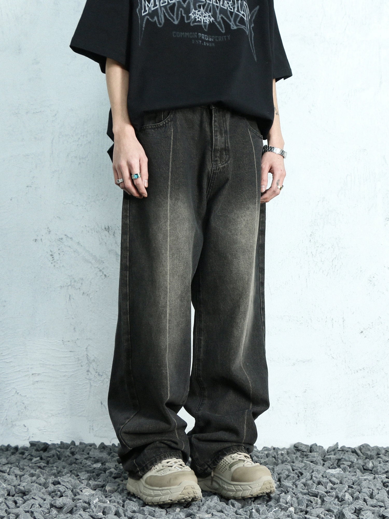 Ash Fade Wide Leg Jeans