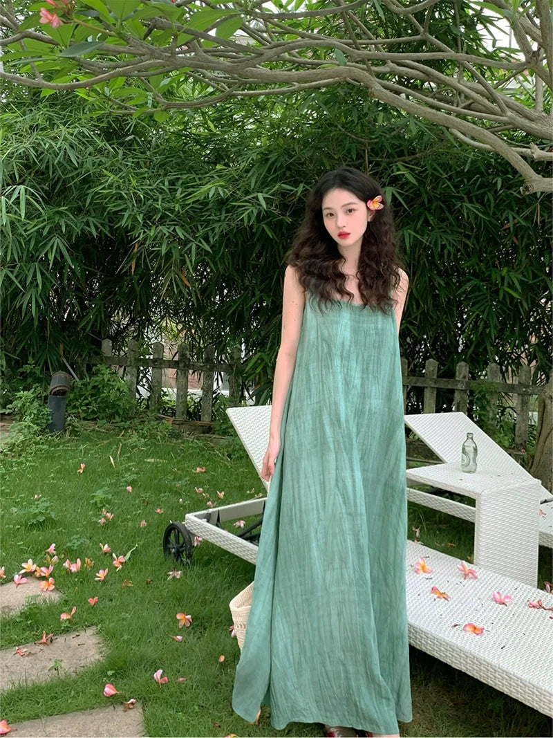 Tencel Linen Flowy Maxi Dress