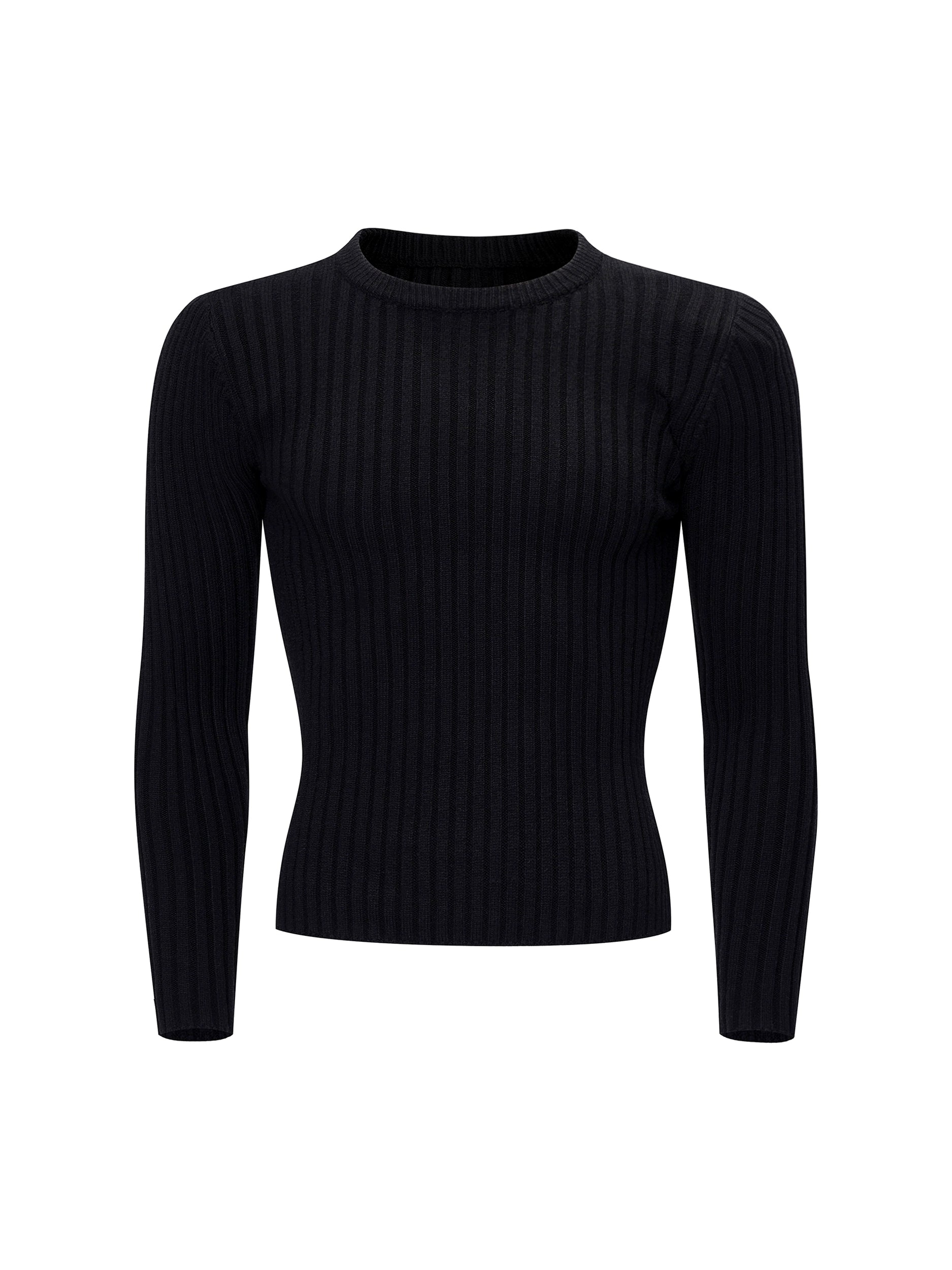 Vertical Ribbed Knit Sweater
