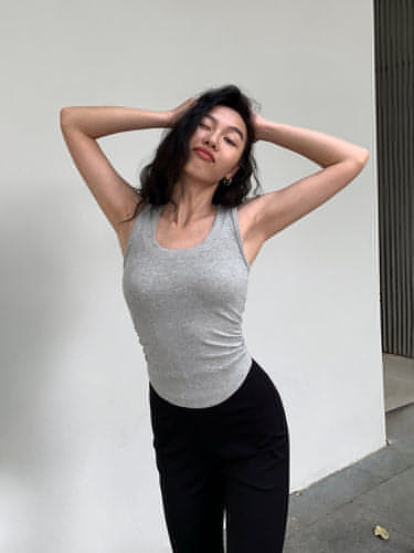 Summer Black Slimming Knitted Tank Top - chiclara