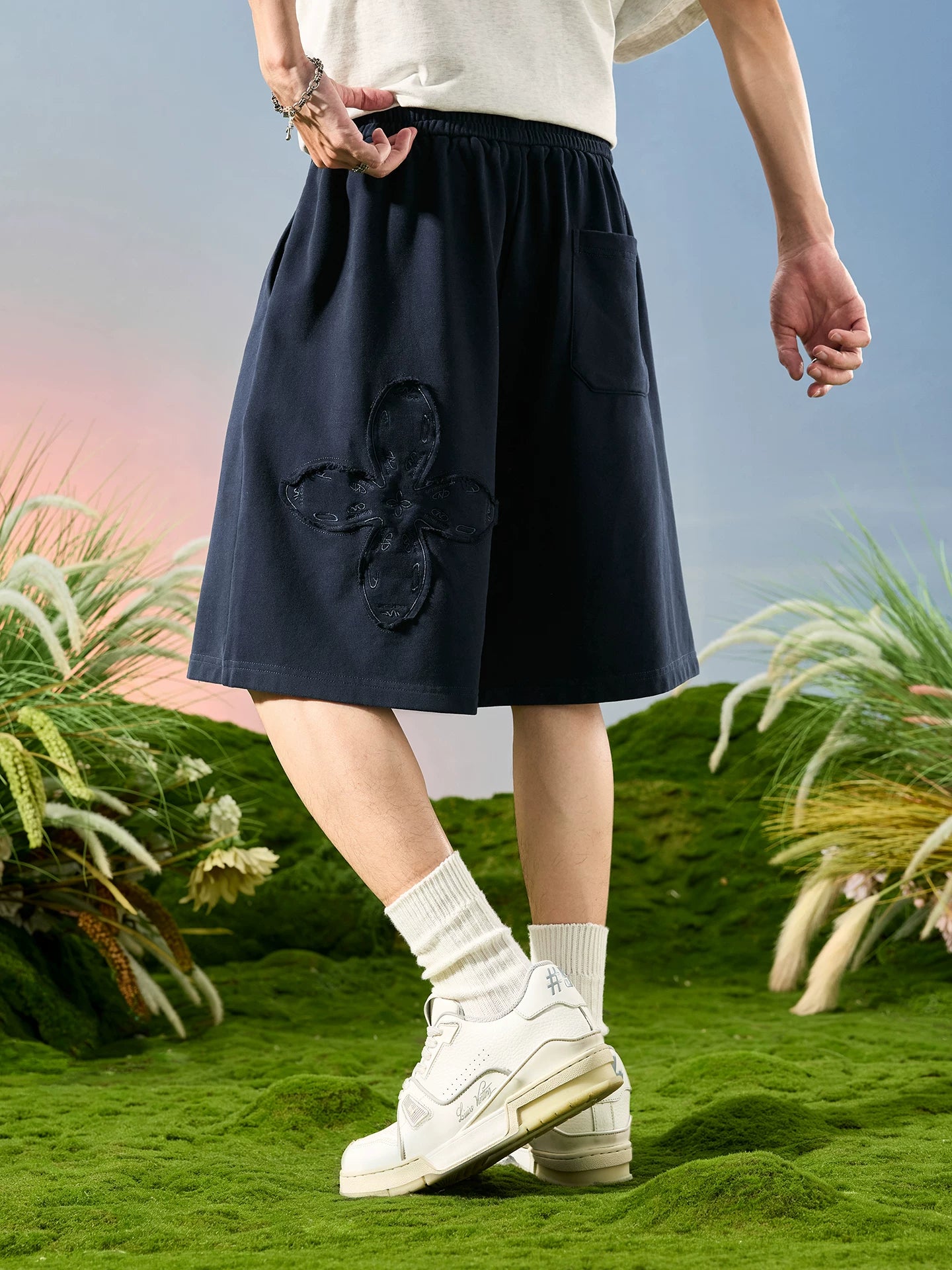 Monogram Appliqué Relaxed Sweat Shorts