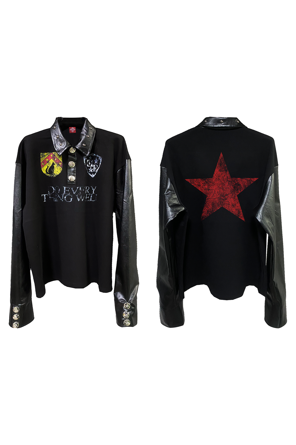 Crimson Star Crest Sleeve Polo