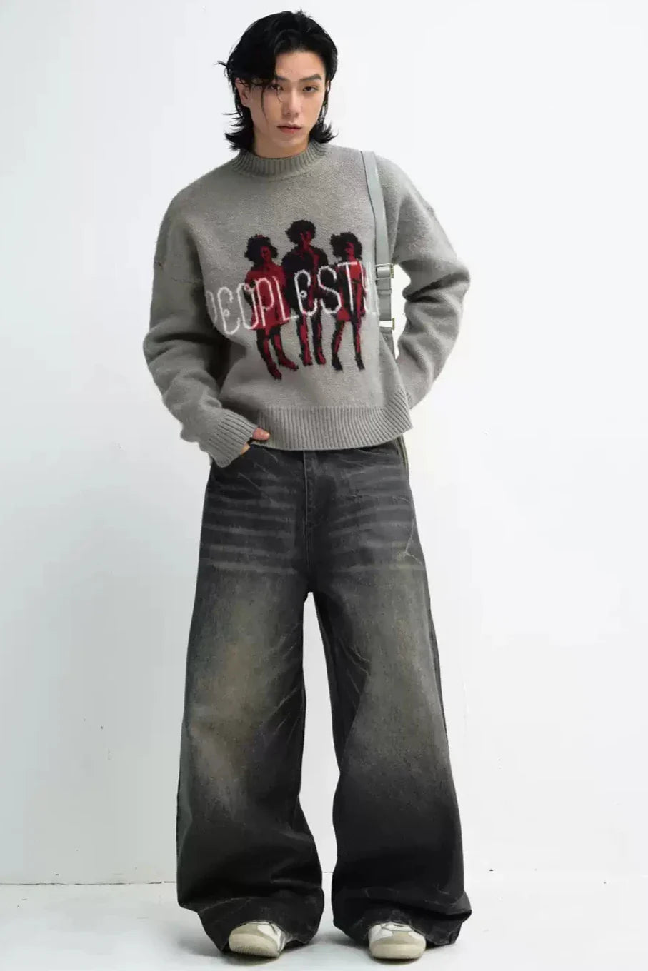 Men's Gray Casual Warm Pullover Sweater