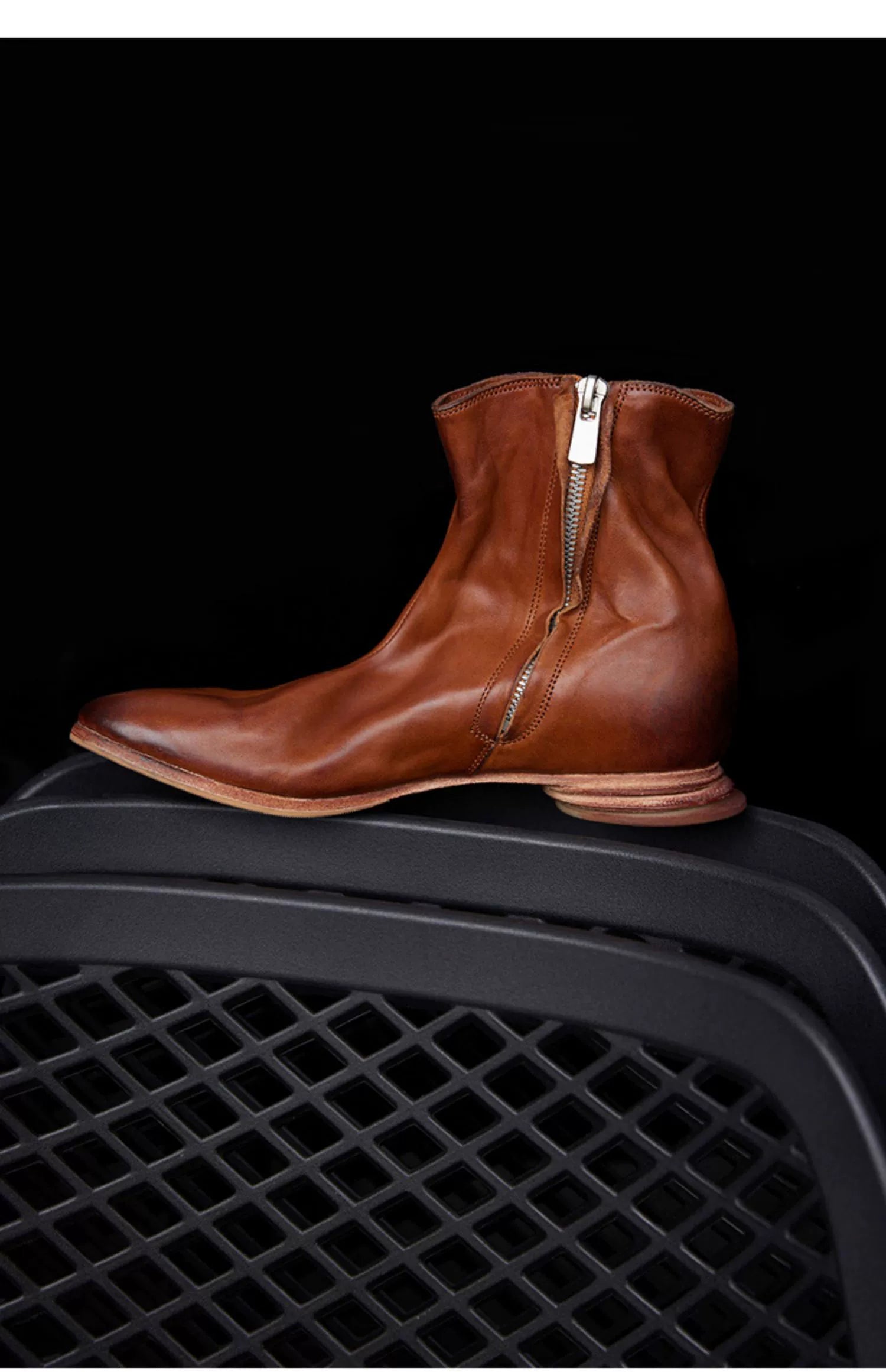 Black Leather Tabi Boots