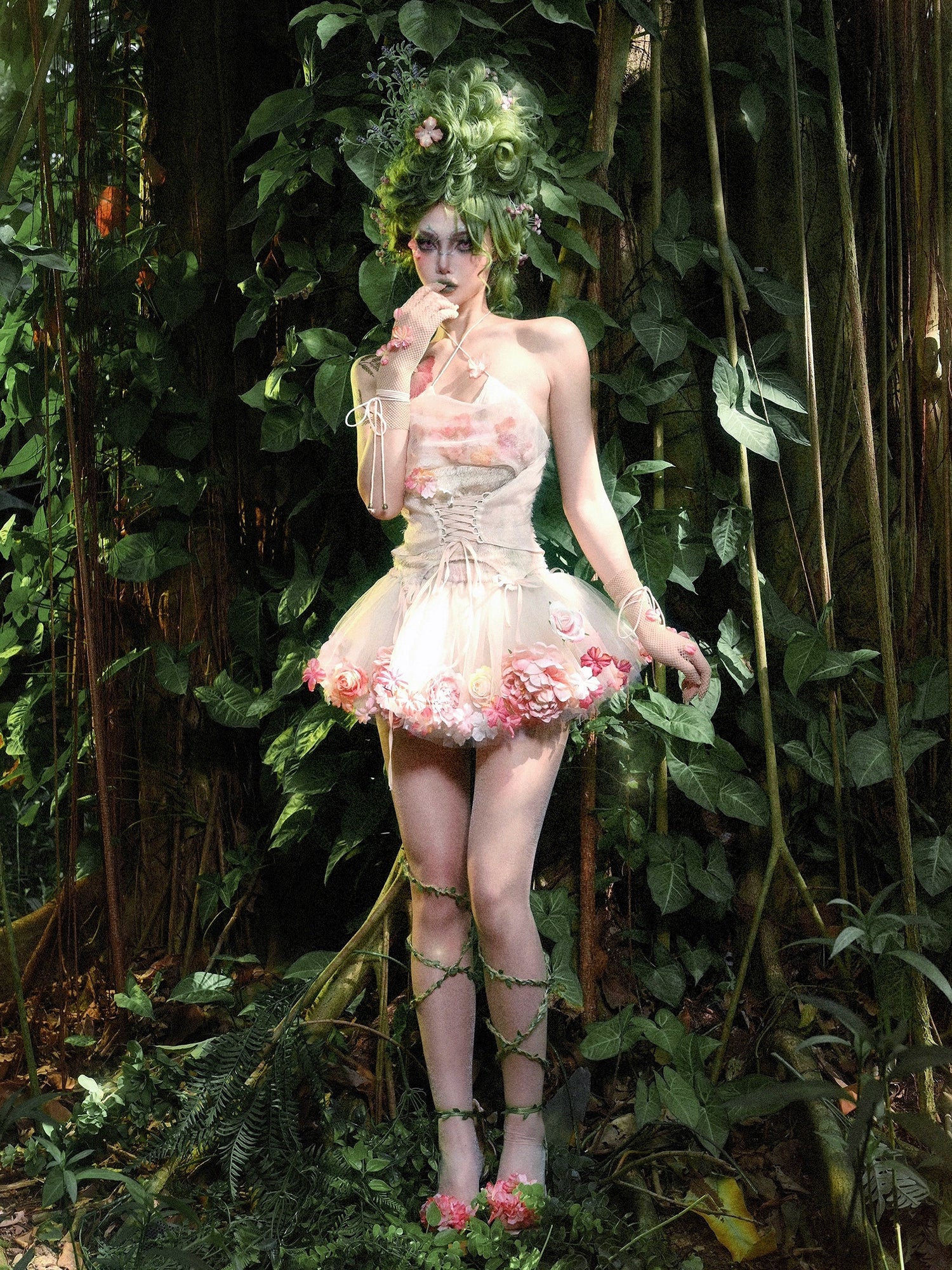 Artificial Flower Chiffon Camisole