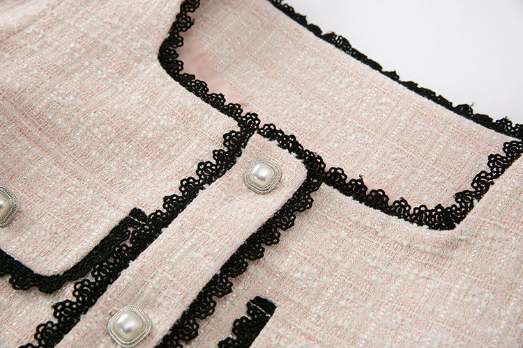 Tweed Short-Sleeve Blouse and Short Setup