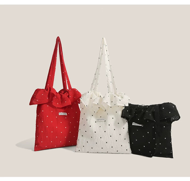 Frosted Ditsy Ruffle Tote