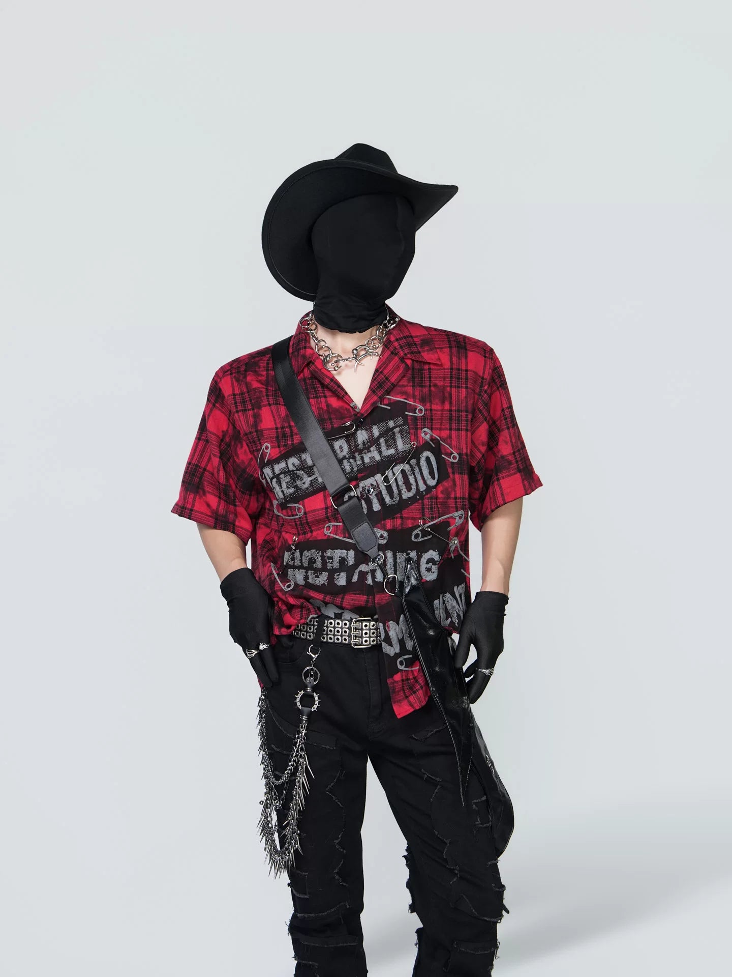 Phantom Rodeo Safety-Pin Plaid Shirt
