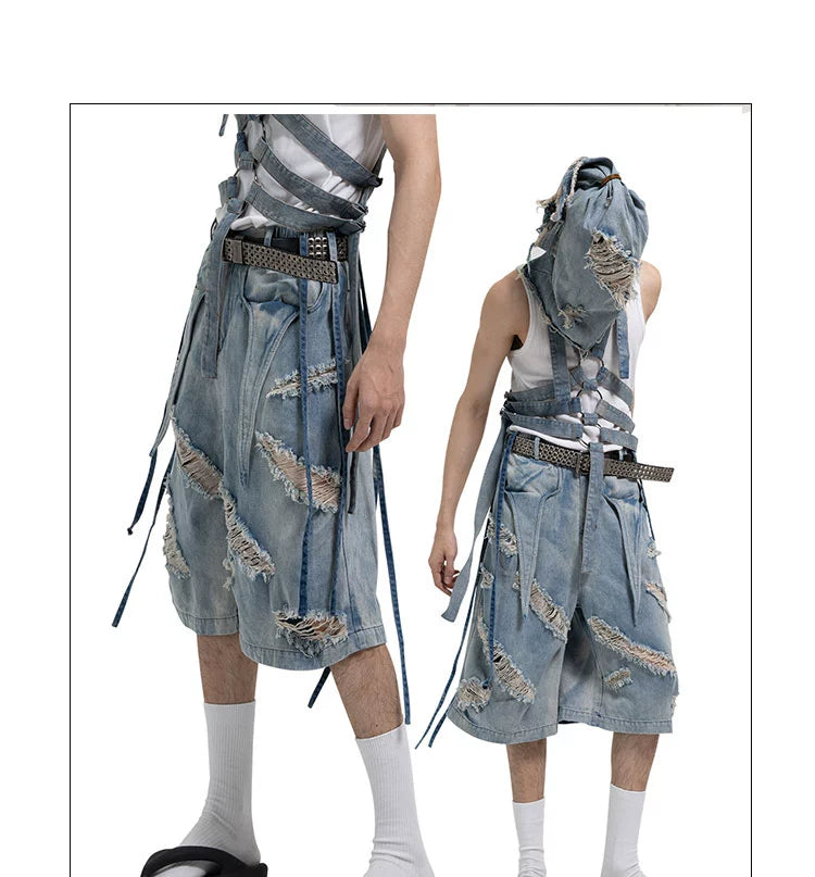 DND4DES Denim Bermudas de mezclilla