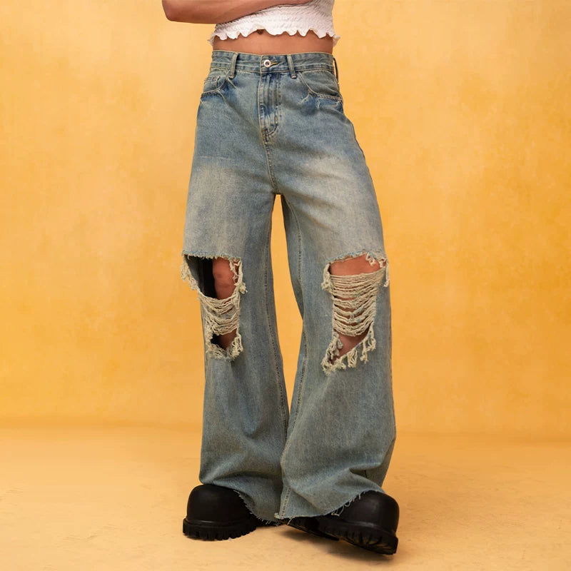 Shredded Anthem Slouchy Knee-Slash Jeans