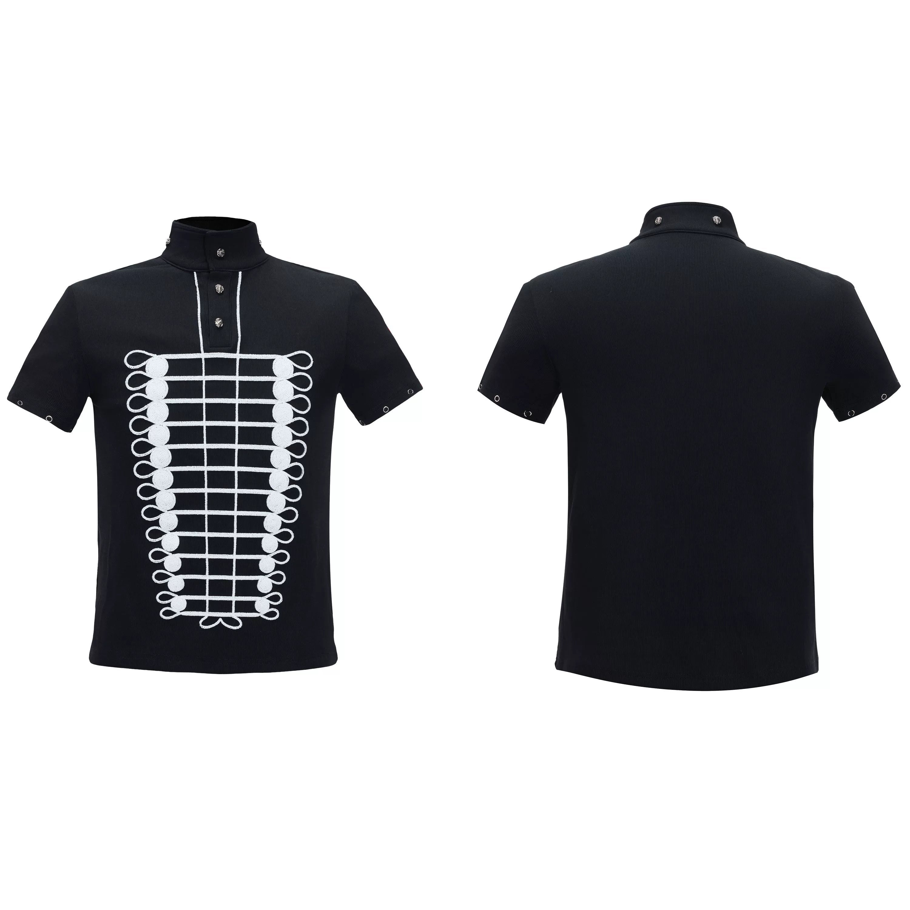 Military Embroidered Stand Collar Polo Shirt