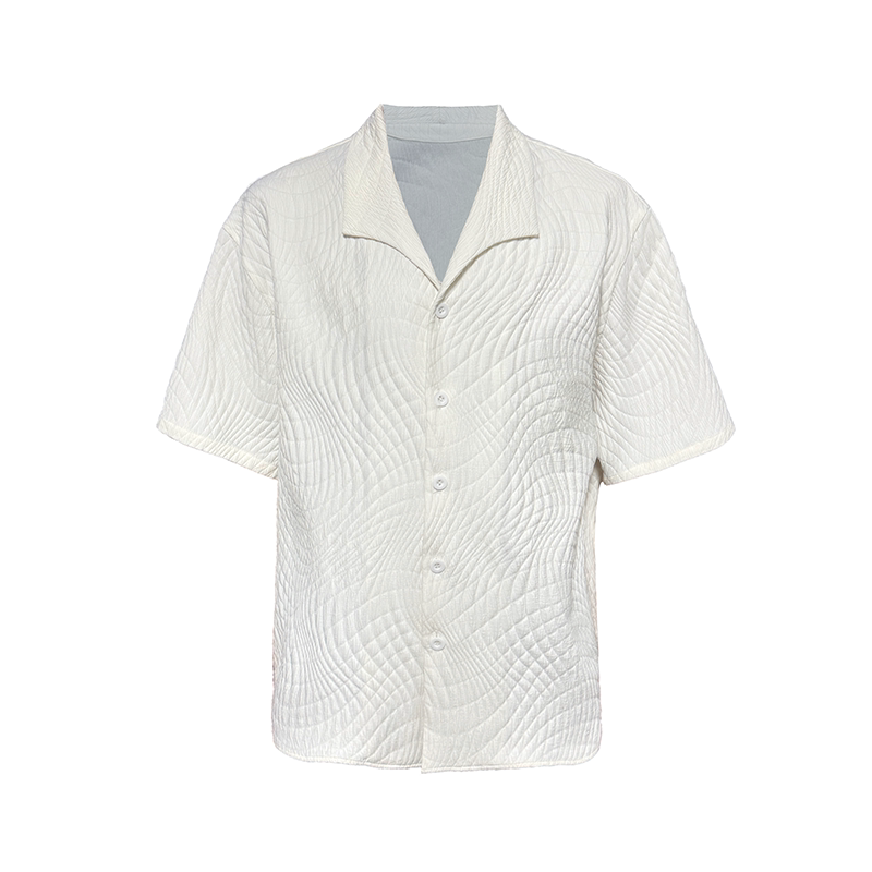 Quilted Short-Sleeve Camp Shirt