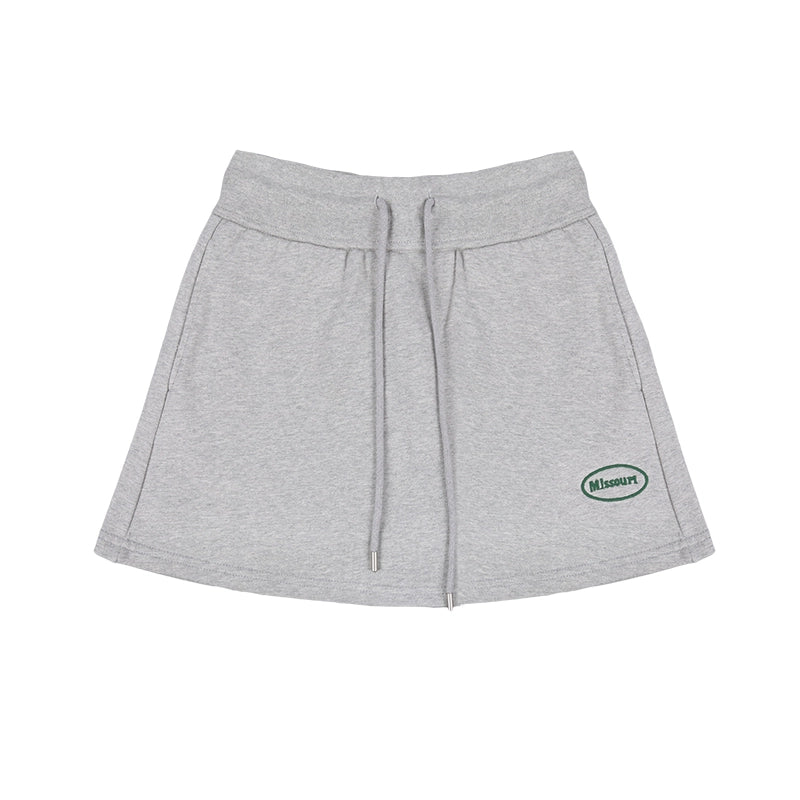Drawstring Athletic Skirts with Logo Patch