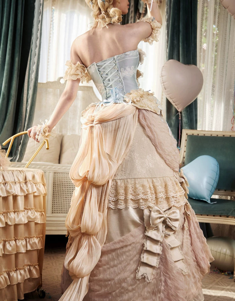 Rosette Ruffle Lace Pet Maxi Skirt