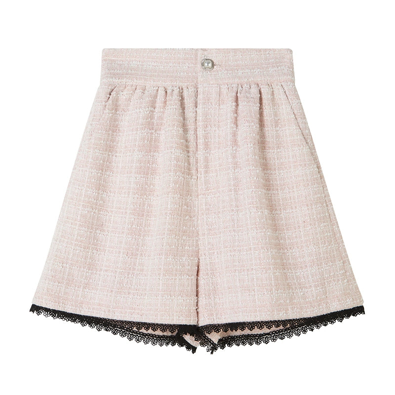 Tweed Short-Sleeve Blouse and Short Setup