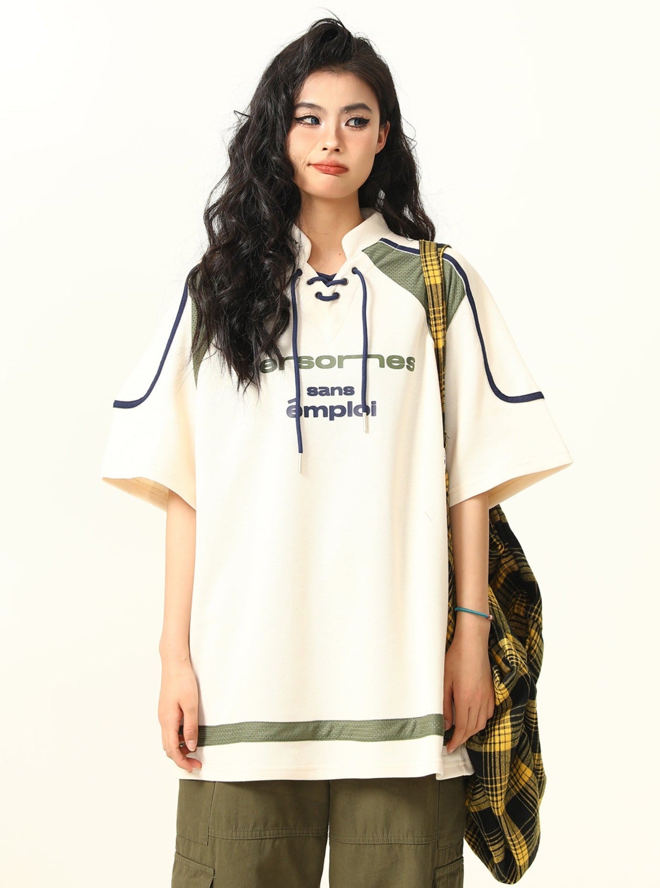 Camiseta americana de encaje deportivo