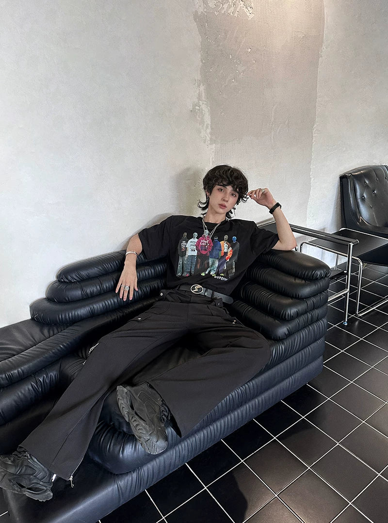 Abyss Split-Zip Chain Flare Pants