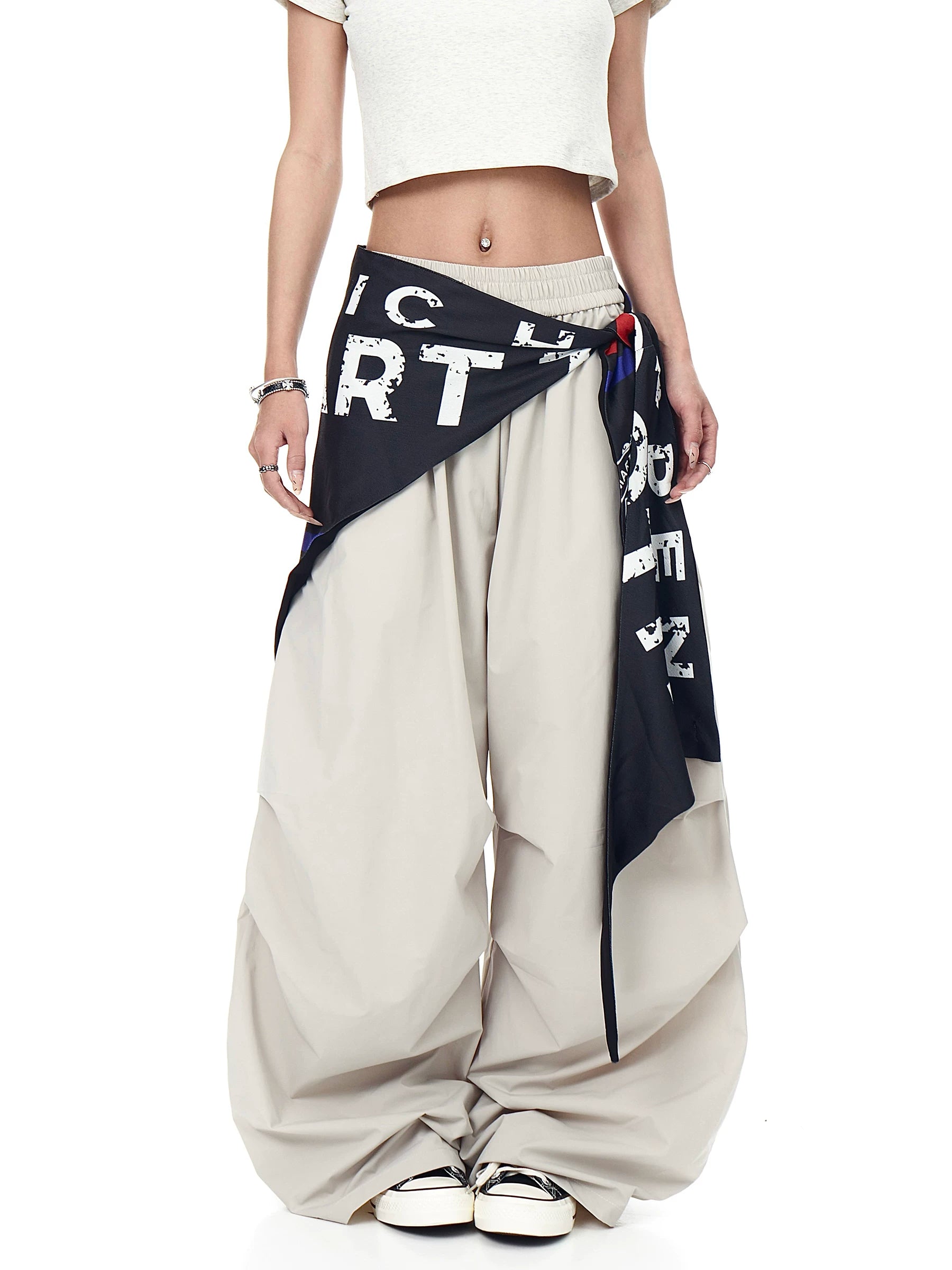 Varsity Drape Parachute Cargo Pants