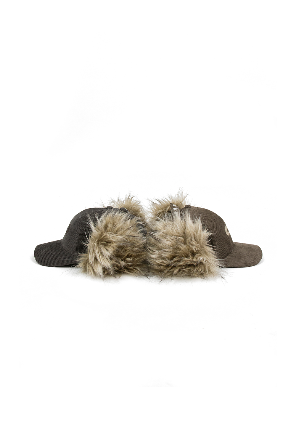 Faux Fur Earflap Corduroy Cap