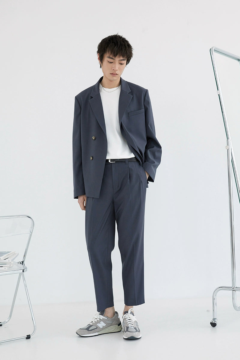 Pantalones de vestir de confort de doble plato