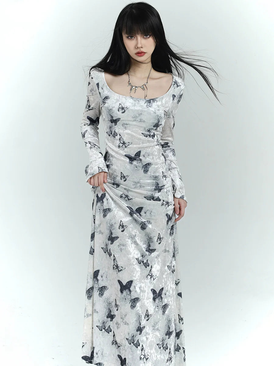 Vestido de Velvet Maxi de Butterfly
