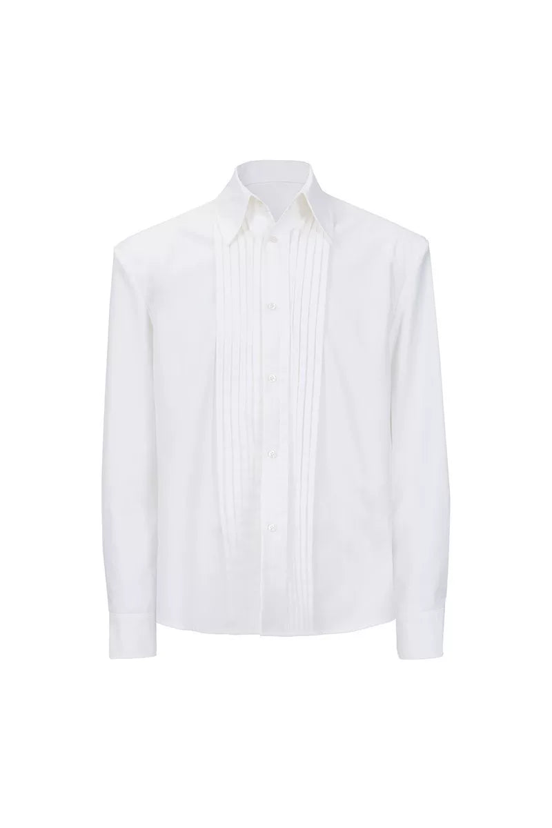 Pintuck Tuxedo Front Shirt
