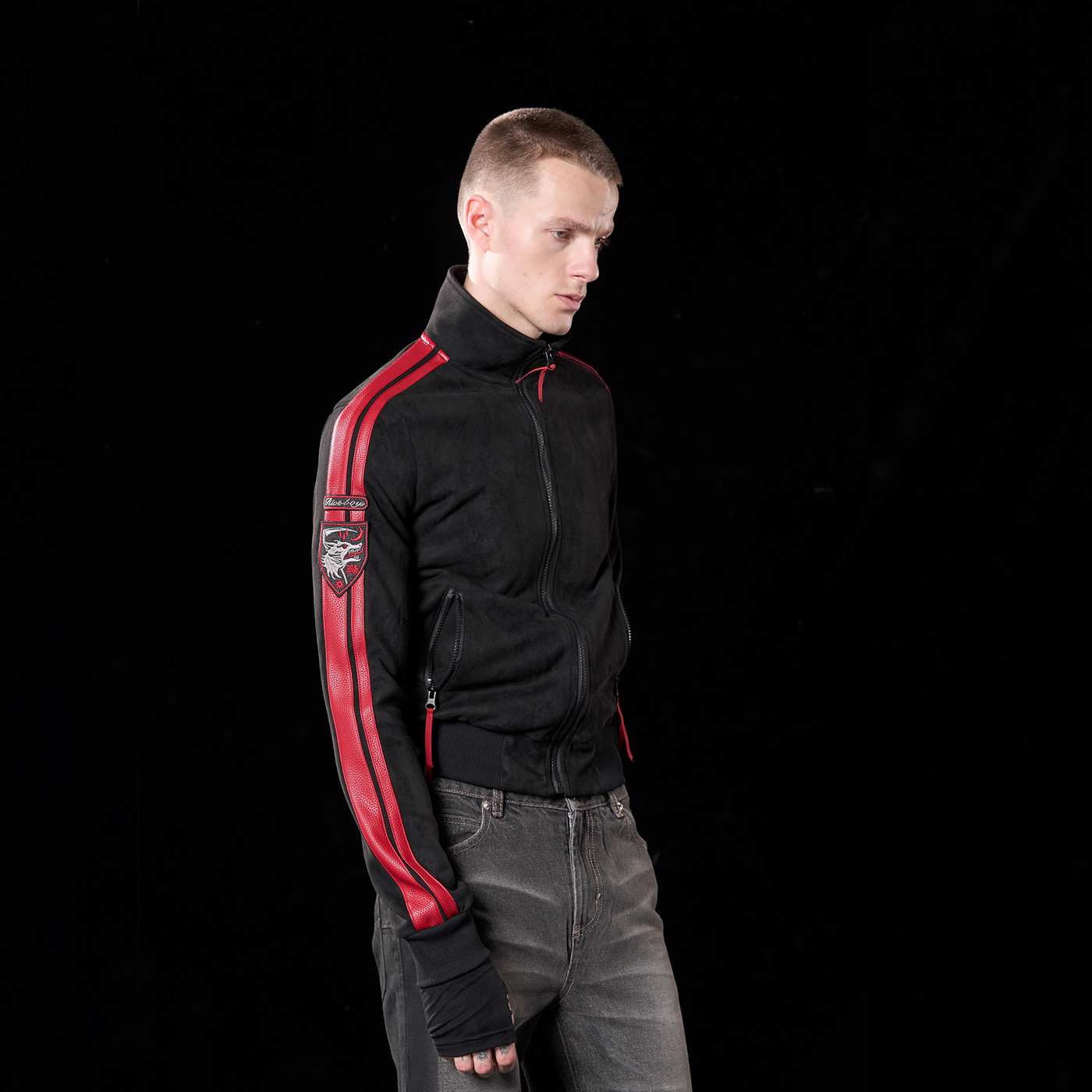 Rude Wolf Bloodstripe Embroidered Track Jacket