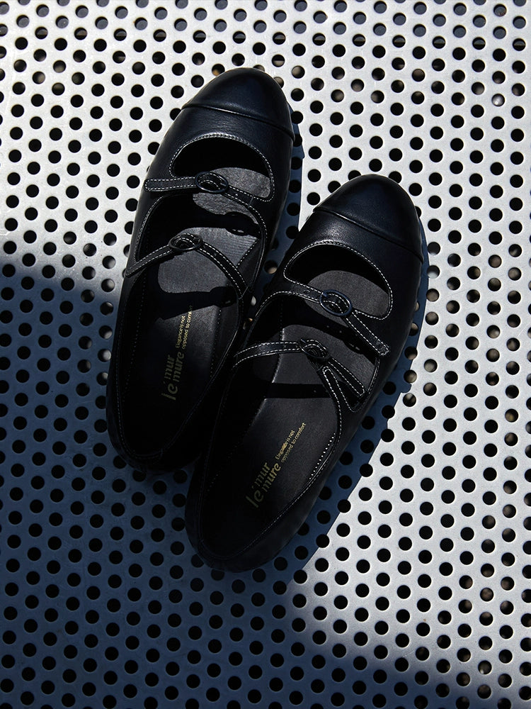 Flats with Double Straps and Buckles