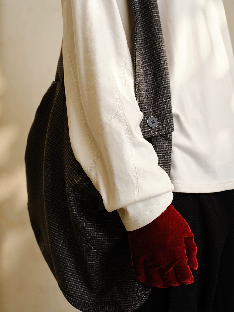 Charcoal Houndstooth Slouchy Shoulder Tote