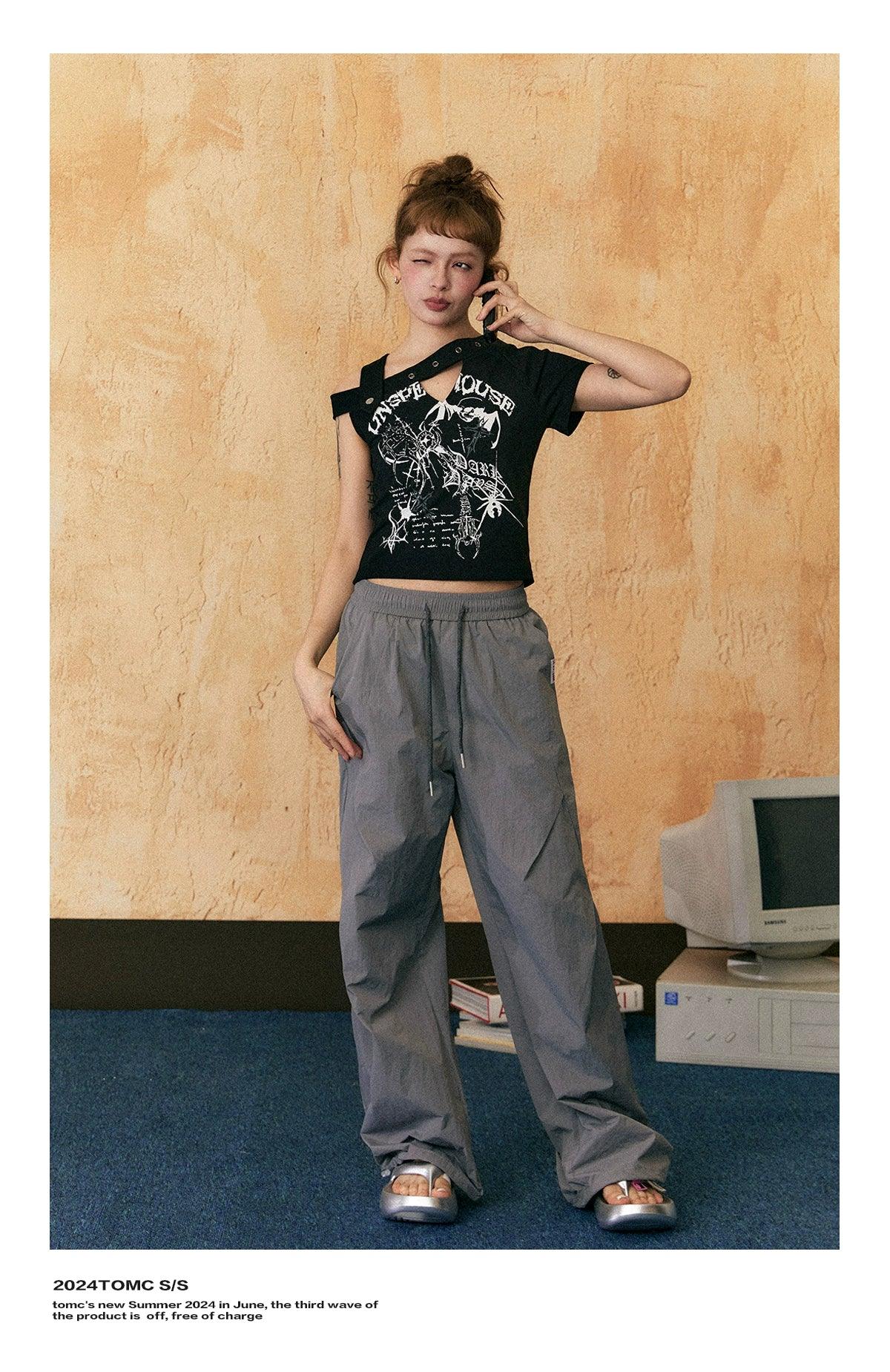 Ezek Wide -Bein -Kordelstringhosen - Unisex entspannte Fit Casual Hosen mit Taschen