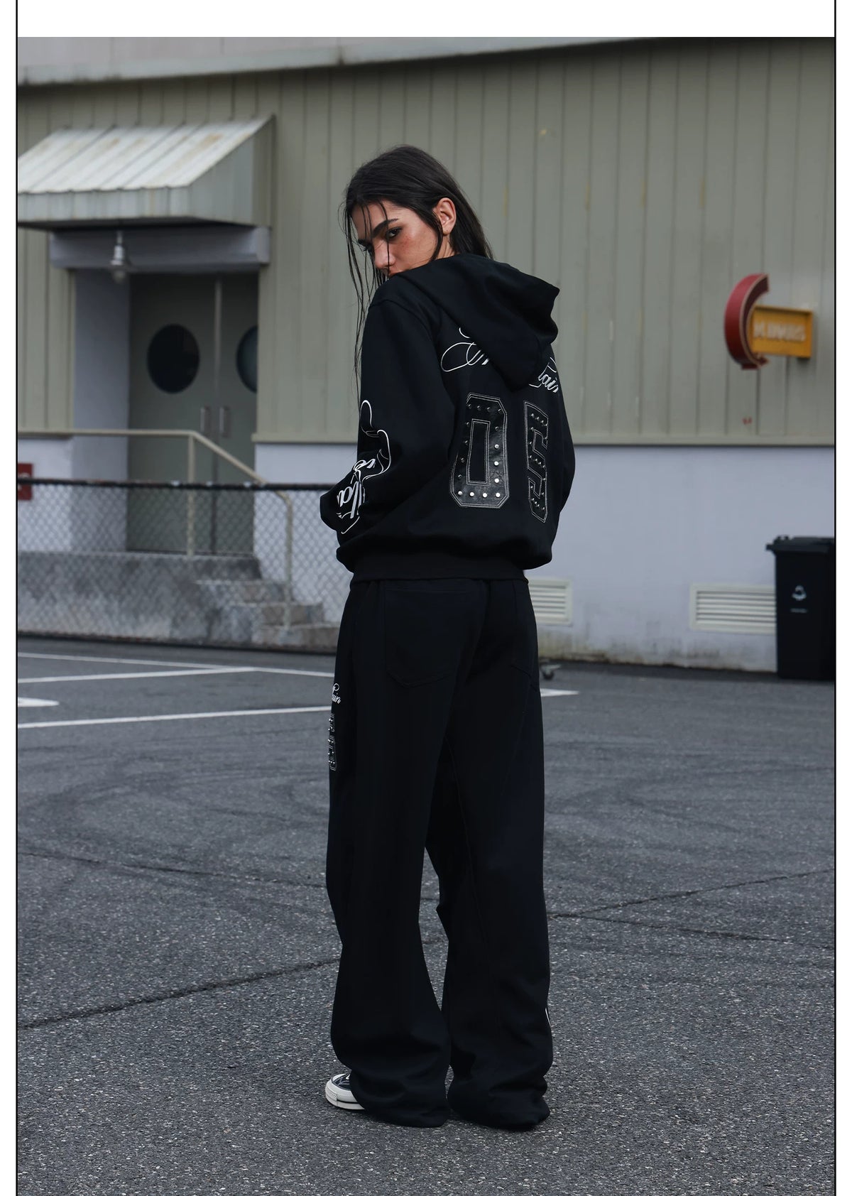 Midnight Crest Script Zip Hoodie