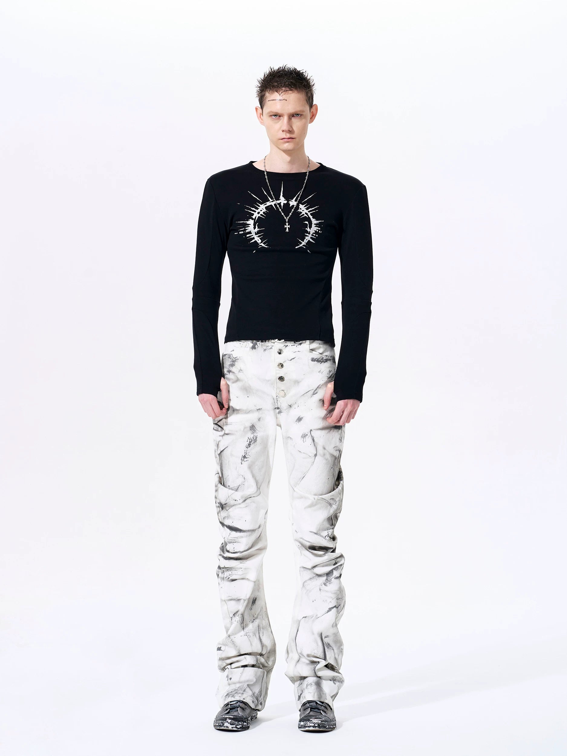 Eclipse Thorn Halo Long‑Sleeve Tee