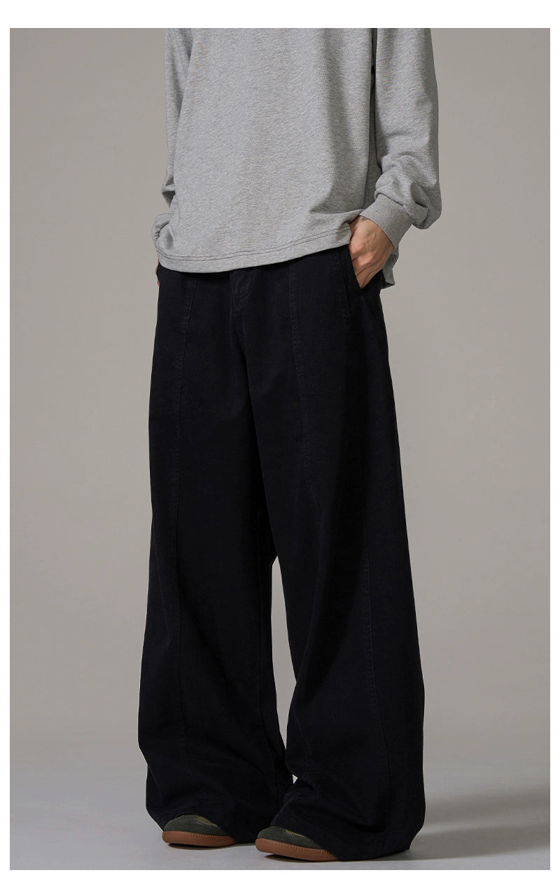 Wide-Leg Brown Wool Trousers